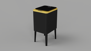 פח אוטומטי מעוצב למשרד בנפח 12 ליטר שחור זהב דגם KALANDO