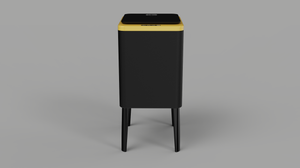 פח אוטומטי מעוצב לשירותים בנפח 8 ליטר שחור זהב דגם BALANDO