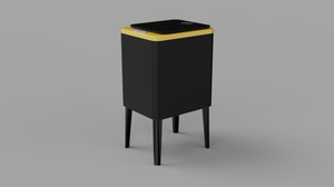 פח מעוצב לשירותים בנפח 8 ליטר שחור זהב דגם BONANZ