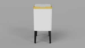 פח מעוצב לשירותים בנפח 8 ליטר לבן זהב דגם BONANZ